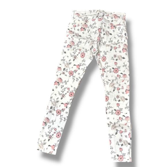 Hudson London Nico Midrise SPR Ankle Skinny Jeans in White Floral Women’s Siz 26 - Picture 5 of 8